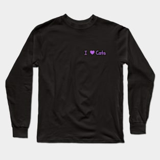 I heart Cats - purple pocket Long Sleeve T-Shirt